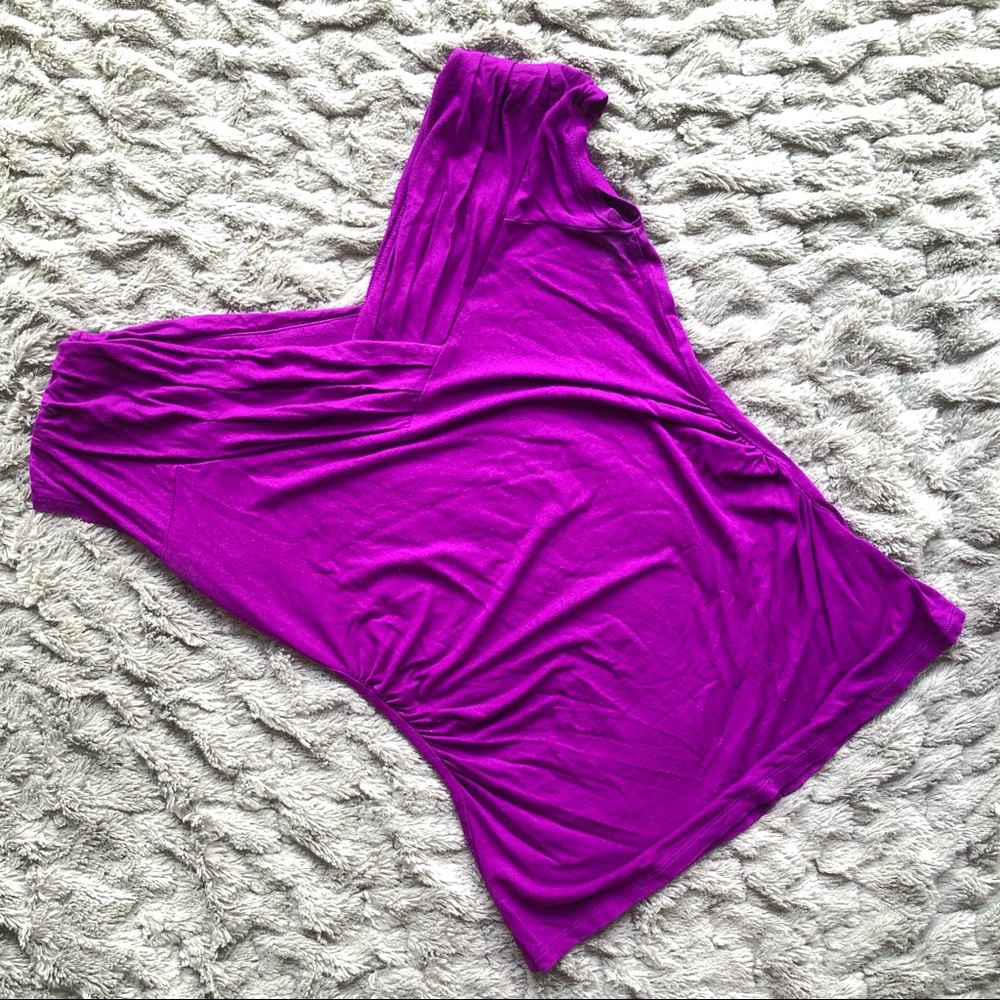 WHBM Purple Double V-Neck Size S